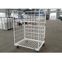 China Folding Nestable Roll Cage Container Wire Mesh Security Roll Pallet Trolley 500kg factory
