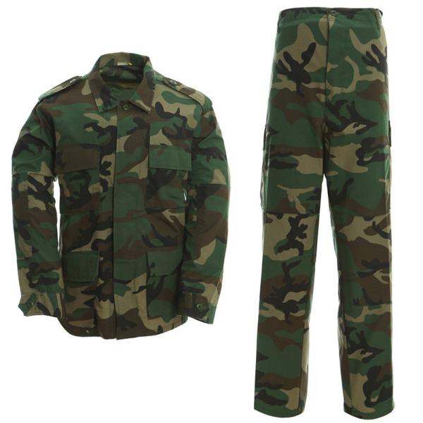 Quality Plaid Fabric Woodland BDU Uniform Tear Resistance Flame Retardant for sale