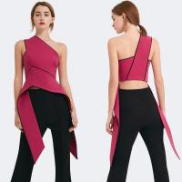 China 2018 Fashion neck lady pink tops factory