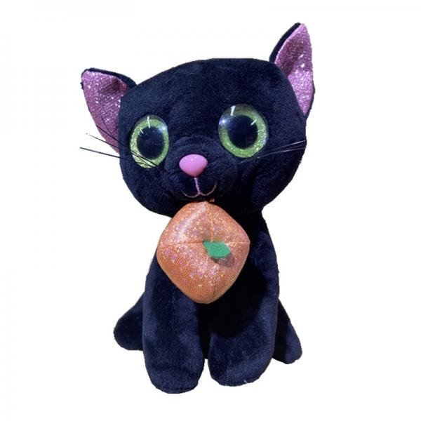 Quality Talking Realistic Black Cat Halloween Stuffed Animal 0.18M 7.09ft for sale
