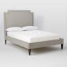 China Simple Design Solid Wood Upholstery Headboard Wooden Bed factory