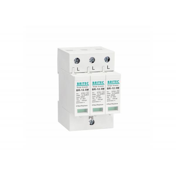 Quality T1 + T2 Surge Protector Iimp 12.5 KA Surge Arrester 3 Phase TN - C System for sale