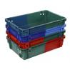 China HEAVY DUTY HIGH Bi-Color VENTED PLASITC CRATE FOR FOOD PROCESSING OR METAL PARTS factory