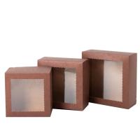 Quality Food Grade Paperboard Gift Boxes , Brown Bakery Boxes With Window For Cake for sale