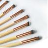 China Original Wood Color Facial Makeup Brushes 250g Aluminum Gold Ferrule factory