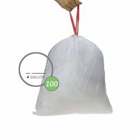 China Rolled Drawstring Kitchen Trash Bags , Hdpe Trash Bags White Colour factory