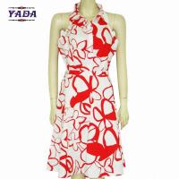 China Summer elegant sleeveless hot style print girls dresses lady's ladies dinner party t shirt dress in cheap price factory