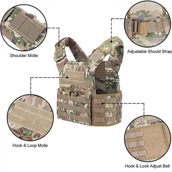 Quality Military Camo Tactical Vest Gun Holster Jacket Air Soft CS Training 11x7x20" for sale