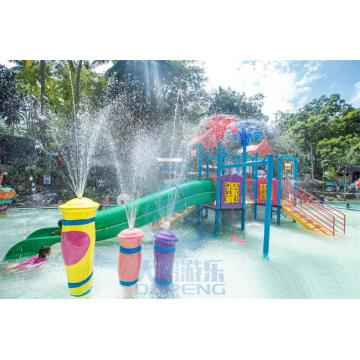 Quality Adventure Park Rain Splash Pad Toys Fiberglass Column Fountain Spray Set for sale