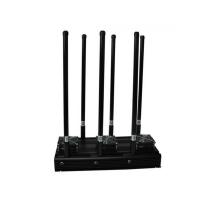China 6 High Gain Antennas Black Cell Phone Signal Jammer With 2 Cooling Fans , CE SGS factory