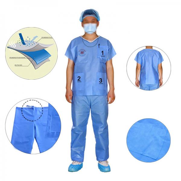 Quality OEM Blue Disposable Nursing Scrubs for sale