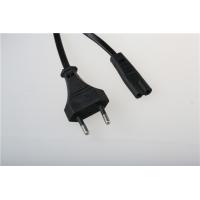 China Black Ac Power Cord , Eu Power Cord Work With Most PCs Monitors factory