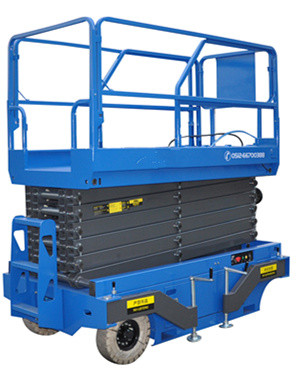 China Hydraulic Mobile Scissor Lift stable structure widely use 8m Hight 300Kg Loading factory