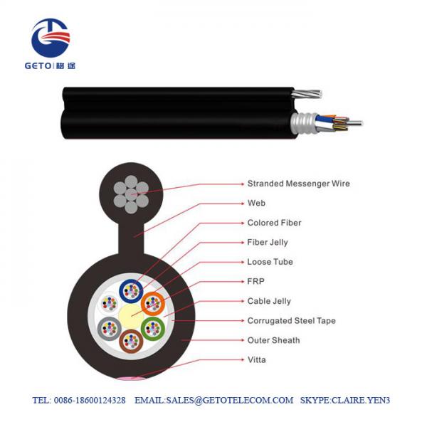 Quality GYTC8A Self-supporting Aerial Optic Cable 12 Fiber Optic Cable for sale