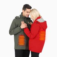 China Warm Outdoor Heated Intelligent Temperature Control Warm Hooded Coat Winter Thermal Men's Heated Jacket factory