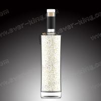Quality Flame Plating Transparent 500ML Glass Liquor Bottles With Glass Top for sale