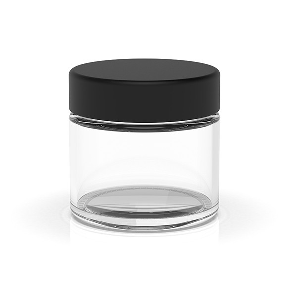 Quality Smell Proof 2oz Clear Jar Straight Sided Container Airtight for sale