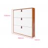 China Wood Color 3 Tier Metal Storage Cabinet Modern Floor Shoe Storage Cabinet With Handle factory