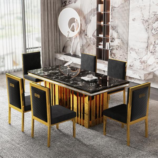Quality Modern Oversize Dining Table With Marble Top For Functionality for sale