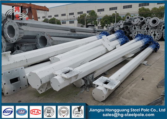 Quality Q345 Steel Electric Pole For Power Transmission Line Project Hot Dip Galvanized for sale