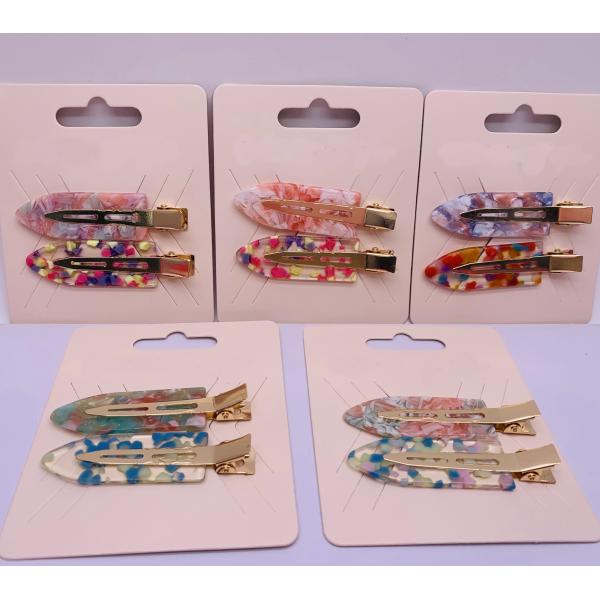 Quality Summer Seamless Acrylic Resin Hair Clips , Transparent Duck Bill Clips For Hair for sale