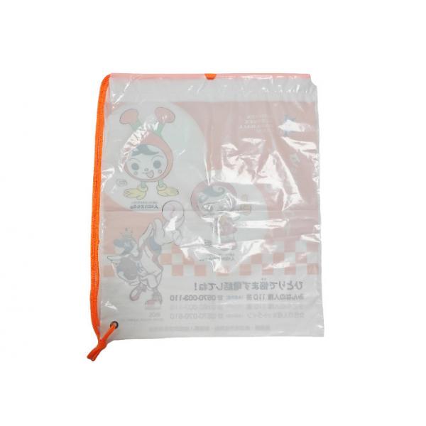 Quality OEM / ODM Plastic Drawstring Bag Reusable LDPE Printing Rope Bag for sale