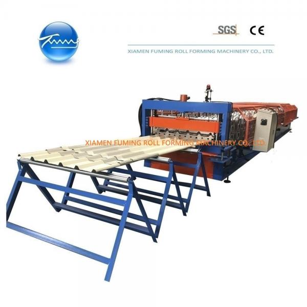 Quality Safe 7.5KW Roof Panel Roll Forming Machine Precise Cutting Length for sale