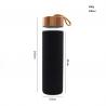 China Silicone Sleeve Bamboo Lid 600ml BPA Free Glass Water Bottle factory