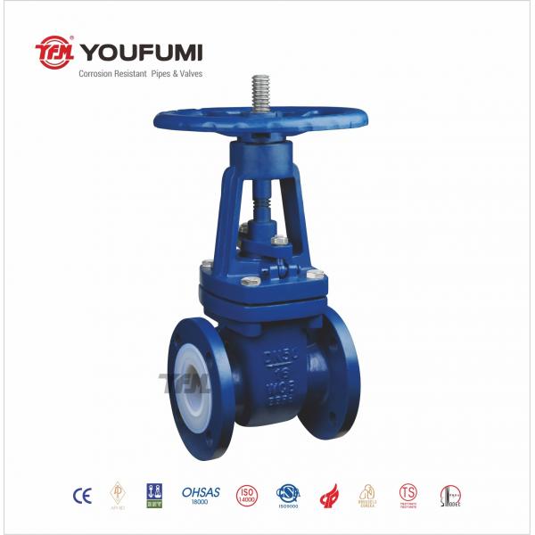 Quality Two Way PTFE Lined Gate Valve With Extended Stem A216 Wcb Rising Stem for sale