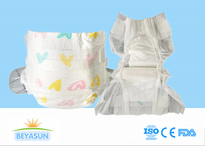 China White Breathable Disposable Baby Diaper With Fluff Pulp Mixed SAP factory