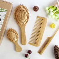 China Detangling Hair Brush Set Natural Bamboo For Hair Beauty Care factory