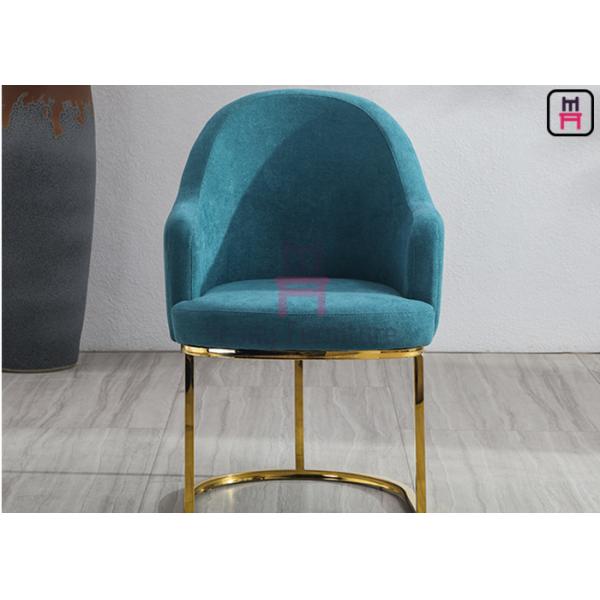 Quality Blue Velvet Cantilever Chair Stainless Steel Restaurant Chairs Indoor For Lobby for sale