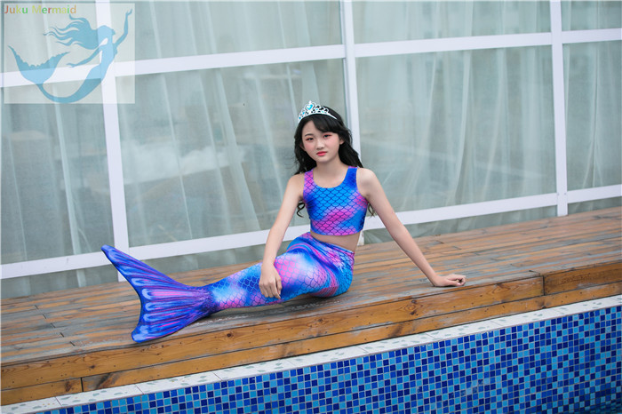 China Stretchy Childrens Mermaid Tails Anti - UV 3D Colorful Printing Fabric factory