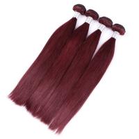 China 99j Burgundy Straight Brazilian Hair Peruvian Human Hair Weave Popular Sell Double Weft factory