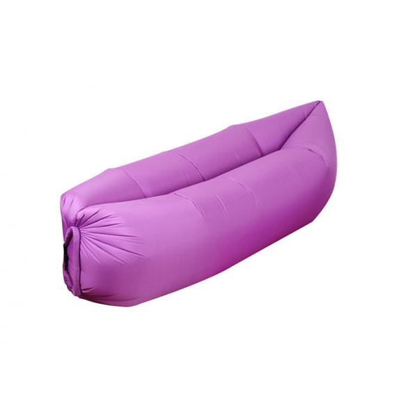 Quality Convenient Purple Inflatable Sleeping Bag Fast Filled Waterproof Nylon Fabric for sale