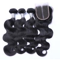 Quality 7A Peruvian Lace Top Closure , Peruvian Body Wave Human Hair Extensions for sale