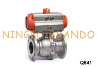 China 4'' Pneumatic Actuated Flange Ball Valve Stainless Steel 304 factory