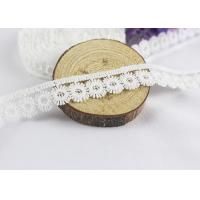 China Flower Water Soluble Polyester Lace Trim , Milk Silk White Lace Ribbon By The Yard for sale
