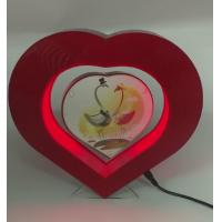 China led light red magnetic levitation photo frame display stand ,floating picture frame display racks factory