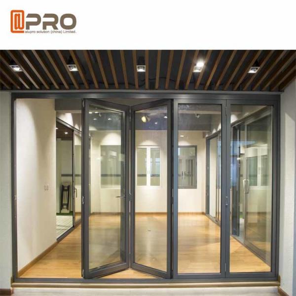 Quality Heat Insulation Aluminum Folding Doors Customized Color 2.0MM Door Frame Bi for sale