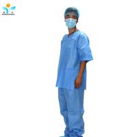 China Medical Blue Medical Green seperated Top and Pant Disposable Hospital Scrubs Protective Siuts factory