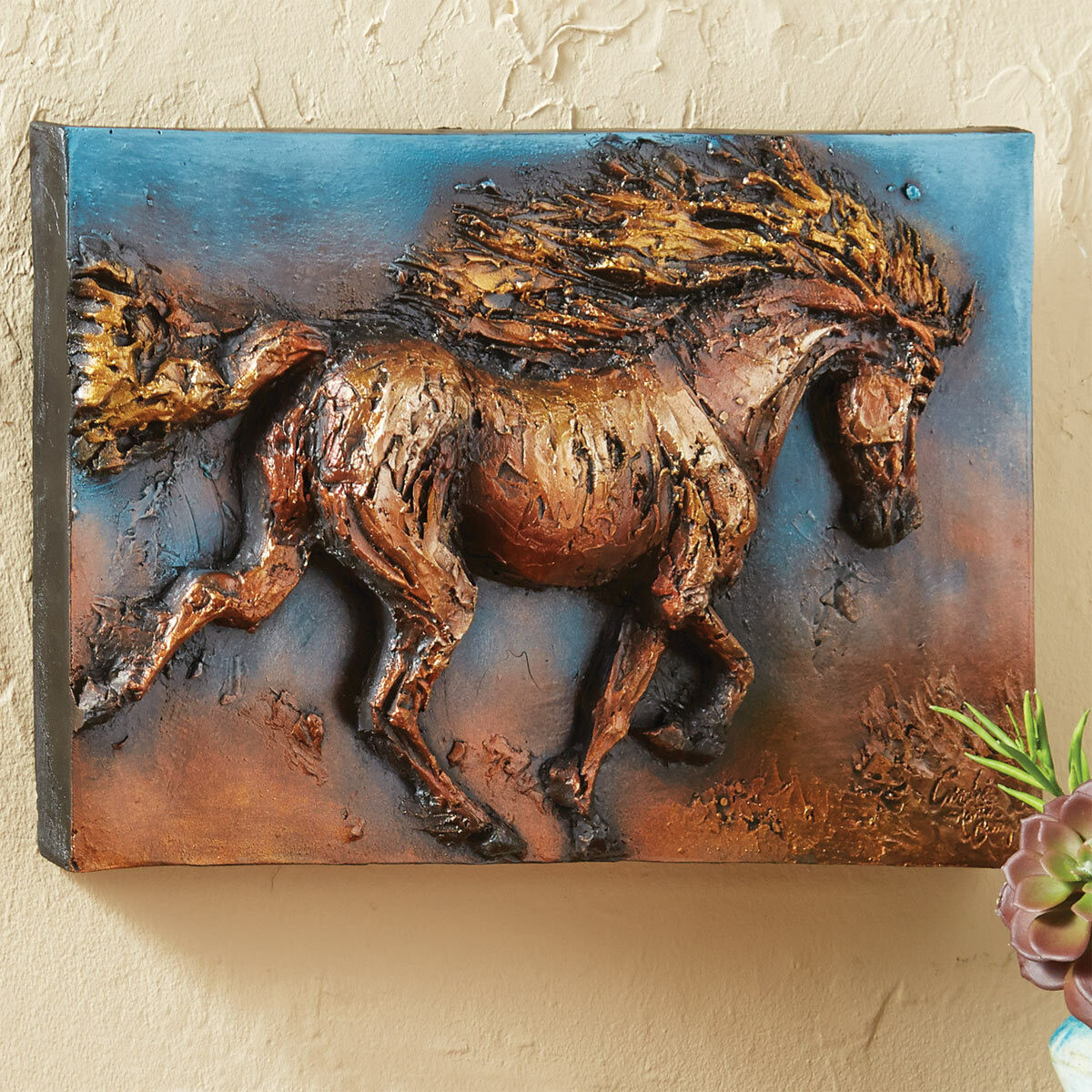 China Running Horse Sculpture Metal Wall Art Customized Indoor 3D factory