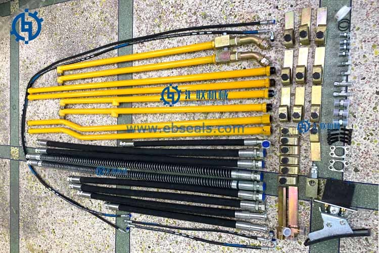 China Black Yellow Komatsu Excavator Breaker Parts Hyd Hose Pipe Long Using Life factory