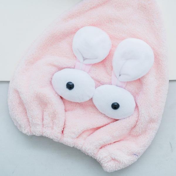 Quality Cute Cartoon 3D Ears Anti Frizz Micro Hair Towel Turban For Long Hair for sale