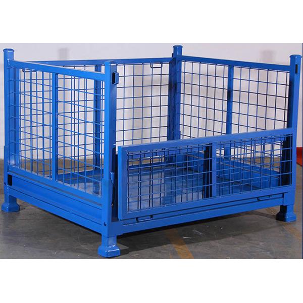 Quality Heavy Duty Wire Mesh Stackable Pallet Cages 4 Way Forklift Access for sale