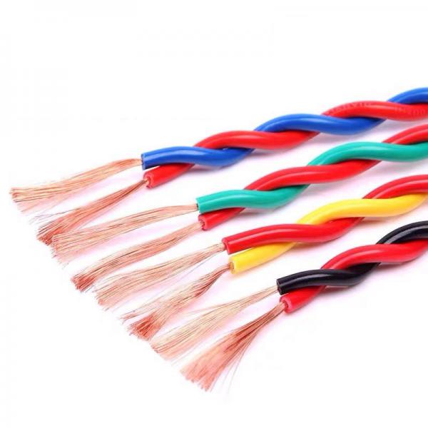 Quality 300/500V 2 Core 0.5 - 2.5mm Fire Alarm Cable RVS Flexible Twisted Pair Cable for sale