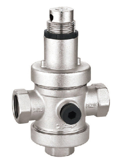 Quality 3 Bar Pressure Reducing Valves 1 1/2'' F X F With 1/4'' Gauge Port Nickel Plated PRV for sale