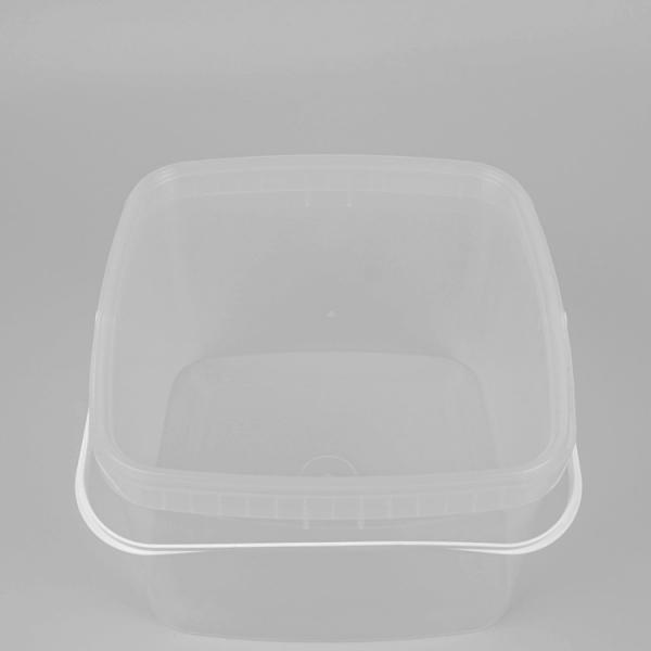 Quality 3 Liters Transparent Rectangular Plastic Bucket With ISO9001 for sale