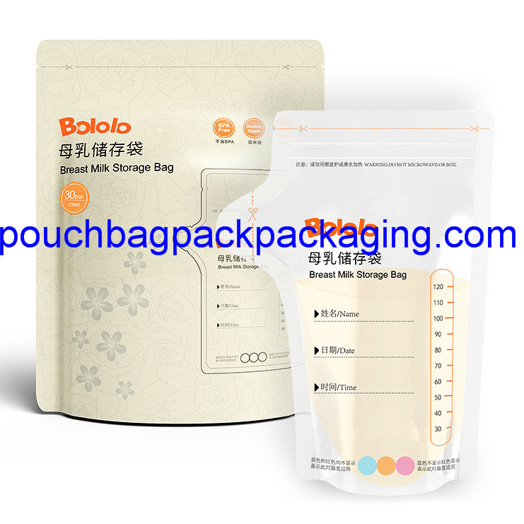 China Thermal sensor breast milk storage bag 120 ml, Pot breast milk storage bag factory