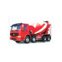 China Diesel 8 X 4 Sinotruk STEYR Concrete Mixer Truck 336hp And 8 Cbm In Red Color factory